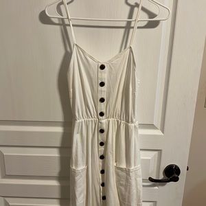 White Midi dress with buttons